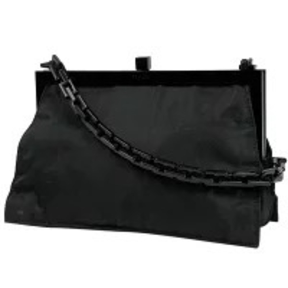 Prada chain shoulder bag clasp closure black nero